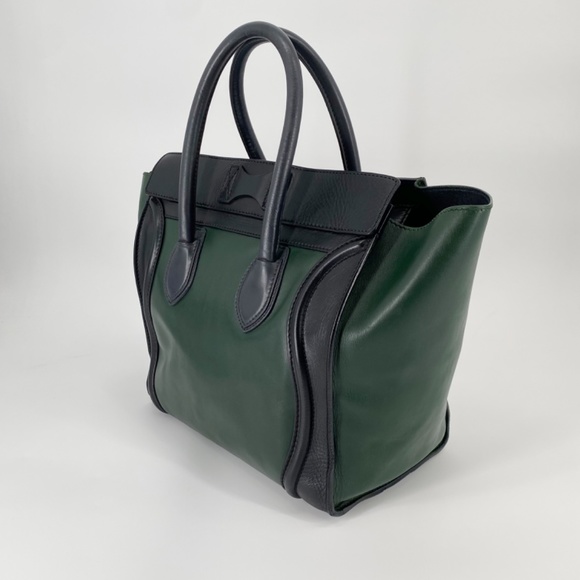 Celine Phantom Tricolor Luggage Tote Medium Green Black Grey Phoebe Philo - Picture 2 of 16